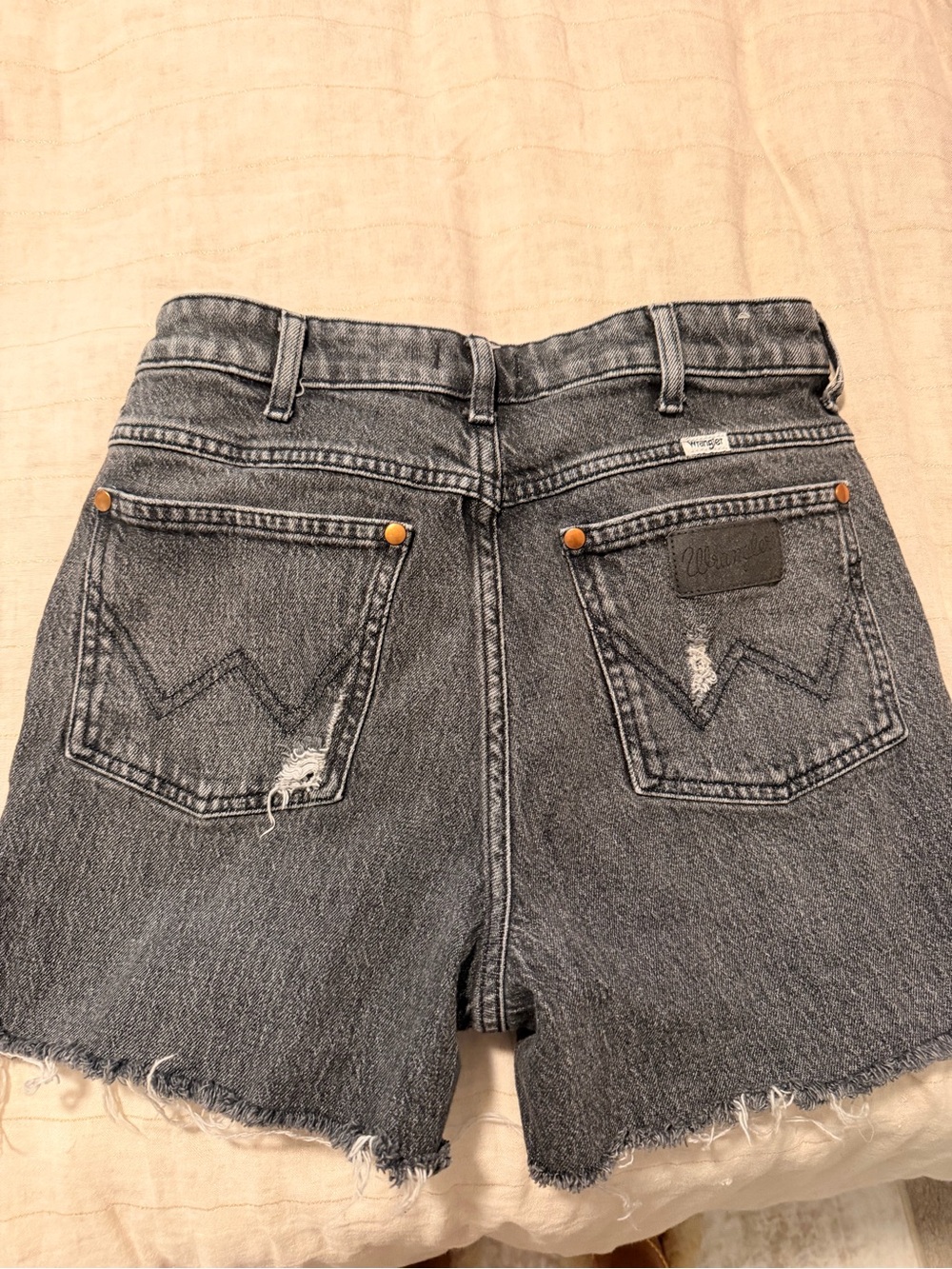 Wrangler Black Washed Denim Cutoff Jean Shorts